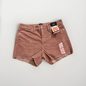 NWT GAP Corduroy Shorts Soft Stretch Frayed Raw Hem Pink Women's SZ 6